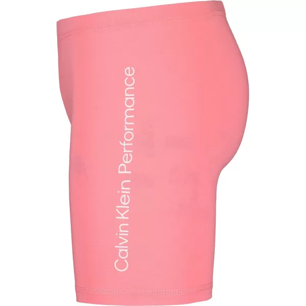 Calvin Klein Girls Performance Bike Shorts Soft amp Stretchy with Flat Waistband amp Snug FitStrawberry Linear