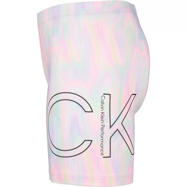 Calvin Klein Girls Performance Bike Shorts Soft amp Stretchy with Flat Waistband amp Snug FitWhite Solar Flare