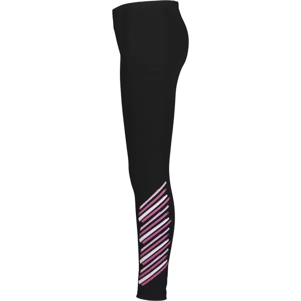Calvin Klein Girls Performance Leggings Full Length Athletic Stretch Pants with Logo DesignBlack Shatter