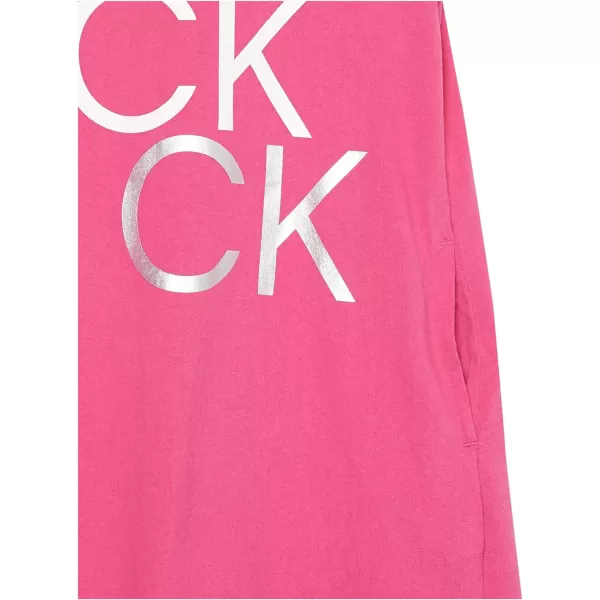 Calvin Klein Girls Performance Logo Sweatshirt Dress Fleece Hoodie with Long Or Short SleevesBerry Logo