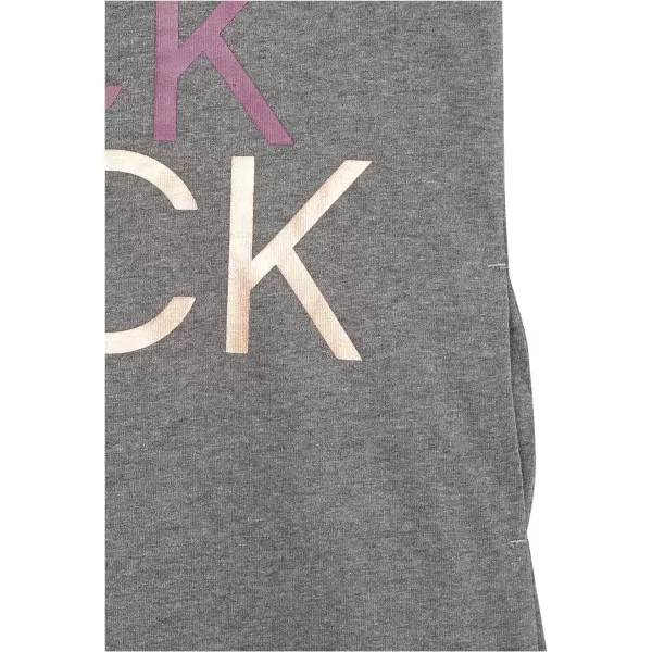 Calvin Klein Girls Performance Logo Sweatshirt Dress Fleece Hoodie with Long Or Short SleevesGrey Logo Toss