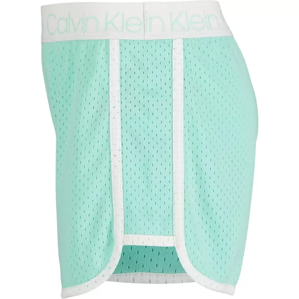 Calvin Klein Girls Performance Running Shorts QuickDrying Mesh Elastic Waistband amp Pullon StyleBeach Glass