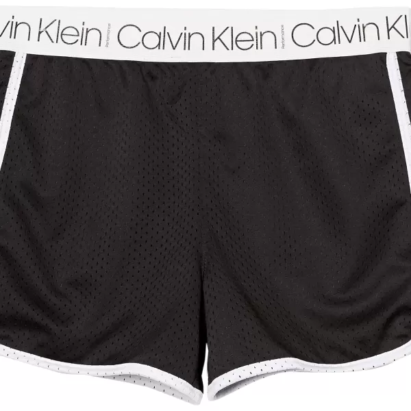 Calvin Klein Girls Performance Running Shorts QuickDrying Mesh Elastic Waistband amp Pullon StyleBlack Mesh