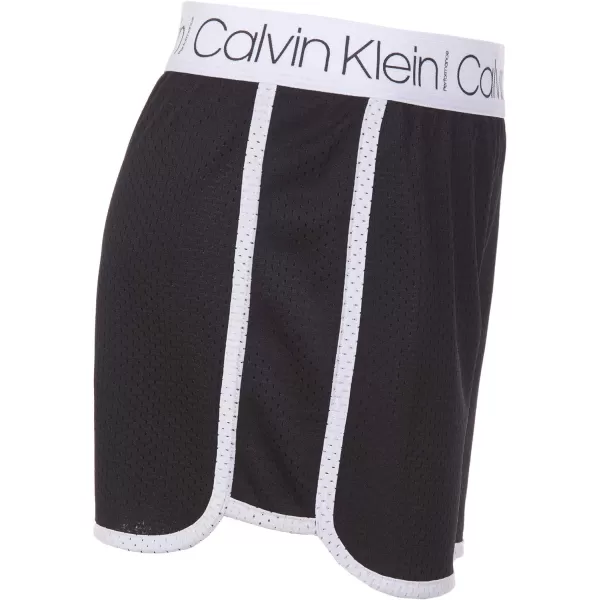 Calvin Klein Girls Performance Running Shorts QuickDrying Mesh Elastic Waistband amp Pullon StyleBlack Mesh