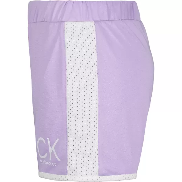 Calvin Klein Girls Performance Running Shorts QuickDrying Mesh Elastic Waistband amp Pullon StylePurple Rose Mix