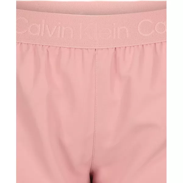 Calvin Klein Girls Performance Running Shorts QuickDrying Mesh Elastic Waistband amp Pullon StyleRose Tan Tulip