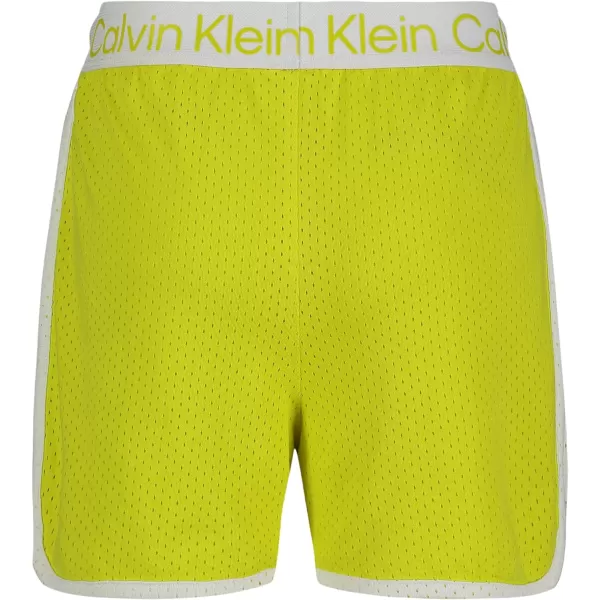 Calvin Klein Girls Performance Running Shorts QuickDrying Mesh Elastic Waistband amp Pullon StyleSulphur Spring