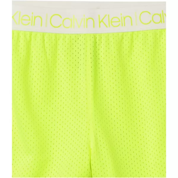 Calvin Klein Girls Performance Running Shorts QuickDrying Mesh Elastic Waistband amp Pullon StyleYellow Mesh