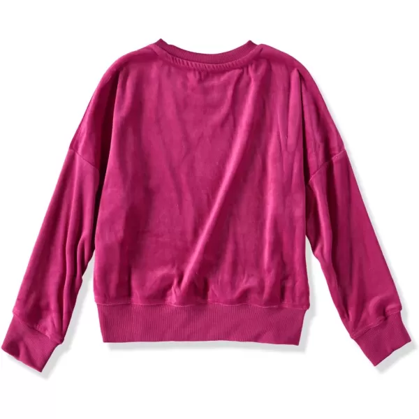 Calvin Klein Girls Performance Sweatshirt Crew Neck Pullover with Logo Design Tagless InteriorDisco Pink