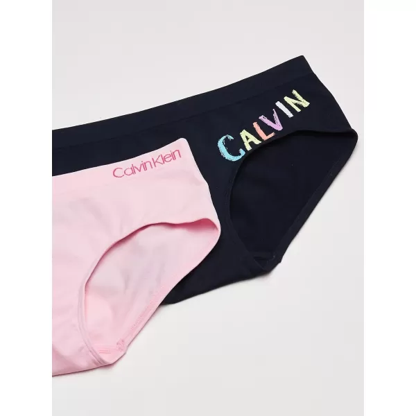 Calvin Klein Girls Seamless Hipster 2 PackChalk NavyPink