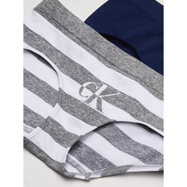 Calvin Klein Girls Seamless Hipster 2 PackHeather MonogramMood Indigo