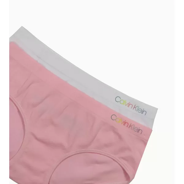 Calvin Klein Girls Seamless Hipster Pack of 2WhitePink Lady
