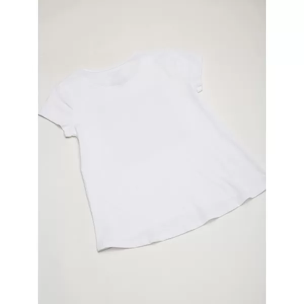 Calvin Klein Girls Short Sleeve Cotton TShirt with Flip Sequin Design amp Tagless InteriorWhite Pop