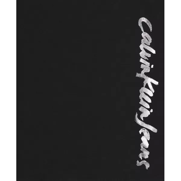 Calvin Klein Girls Short Sleeve Logo TShirt Comfortable Fit Cotton Tee with Tagless InteriorBlack Knockout