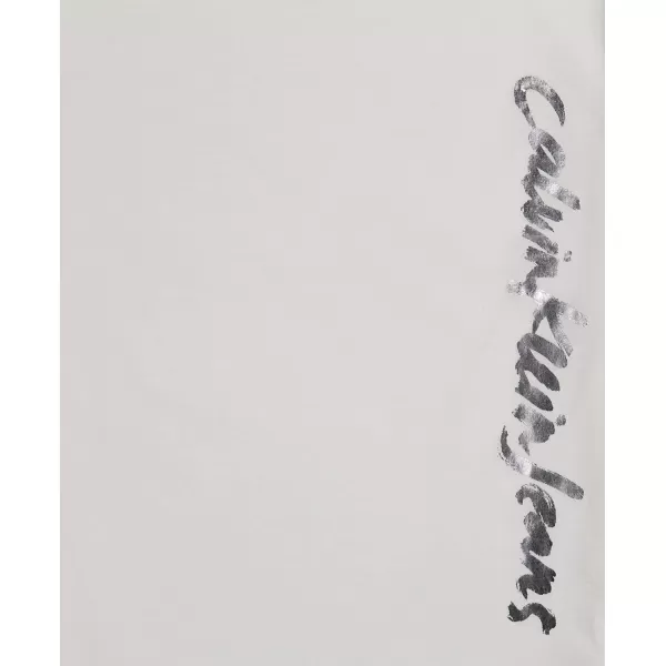 Calvin Klein Girls Short Sleeve Logo TShirt Comfortable Fit Cotton Tee with Tagless InteriorKnockout White