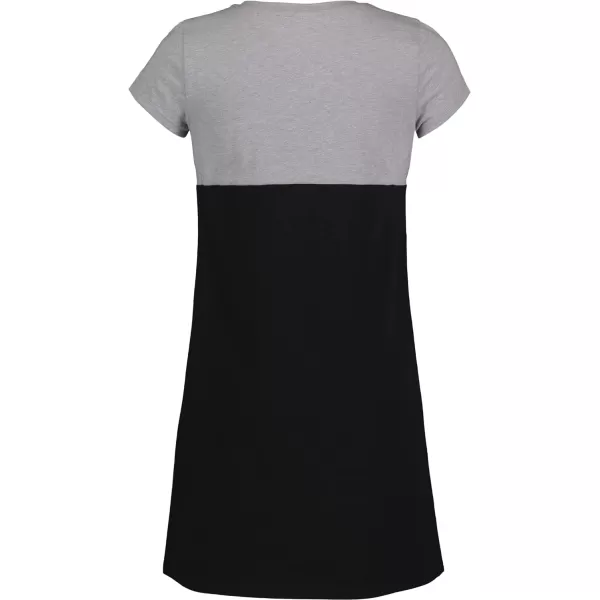 Calvin Klein Girls Short Sleeve TShirt Dress Pullover Style with CrewNeck Neckline Logo DetailingBlack Colorblock