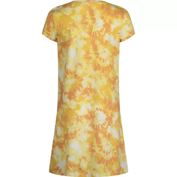 Calvin Klein Girls Short Sleeve TShirt Dress Pullover Style with CrewNeck Neckline Logo DetailingDesert Flower Dye