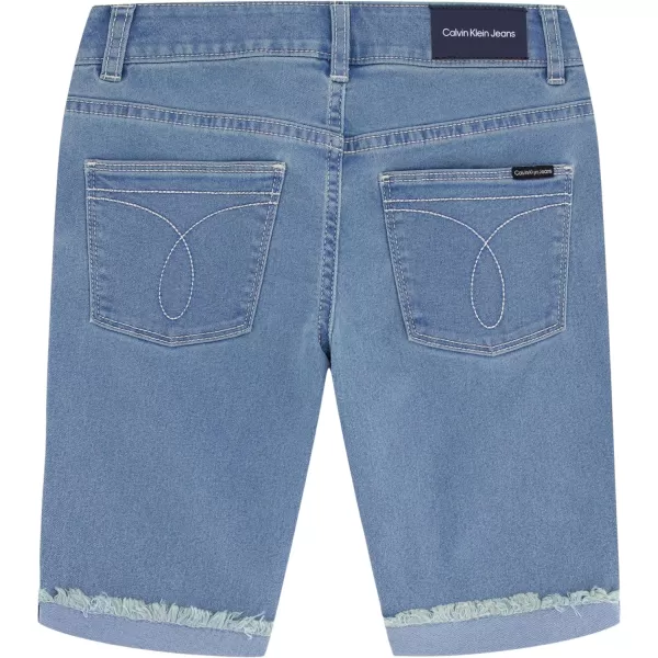 Calvin Klein Girls Skinny Fit Stretch Denim Bermuda ShortsCirrusCut Off