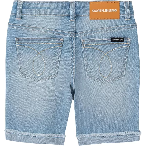 Calvin Klein Girls Skinny Fit Stretch Denim Bermuda ShortsMistCut Off