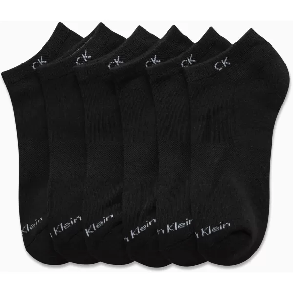 Calvin Klein Girls Socks  Cushion No Show Ankle Socks 6 PackBlack