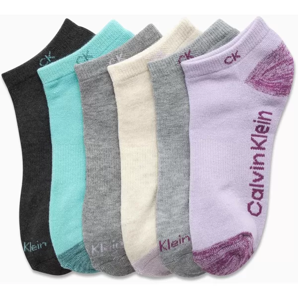 Calvin Klein Girls Socks  Cushion No Show Ankle Socks 6 PackLavender