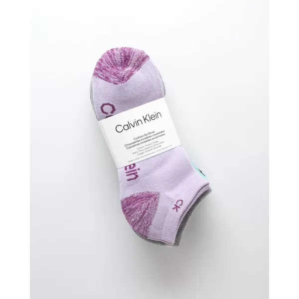 Calvin Klein Girls Socks  Cushion No Show Ankle Socks 6 PackLavender