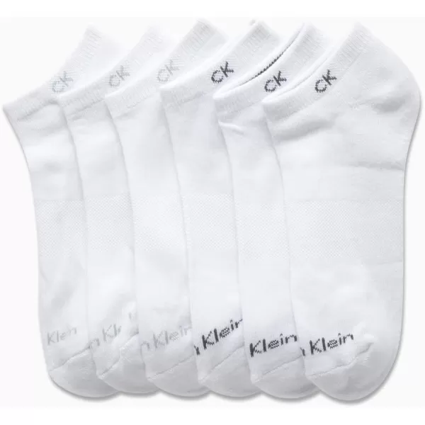 Calvin Klein Girls Socks  Cushion No Show Ankle Socks 6 PackWhite