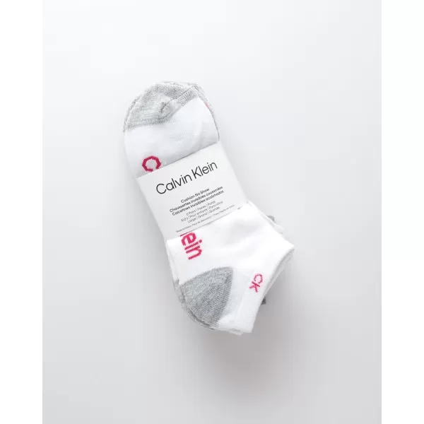 Calvin Klein Girls Socks  Cushion No Show Ankle Socks 6 PackWhite Multi