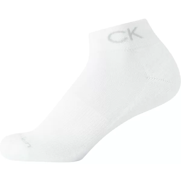 Calvin Klein Girls Socks  Cushion Quarter Cut Ankle Socks 6 PackWhite