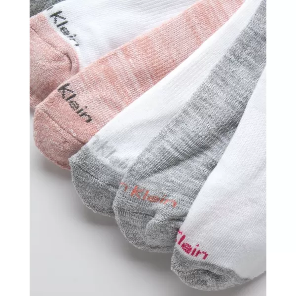 Calvin Klein Girls Socks  Cushion Quarter Cut Ankle Socks 6 PackWhite Multi