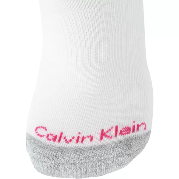 Calvin Klein Girls Socks  Cushion Quarter Cut Ankle Socks 6 PackWhite Multi