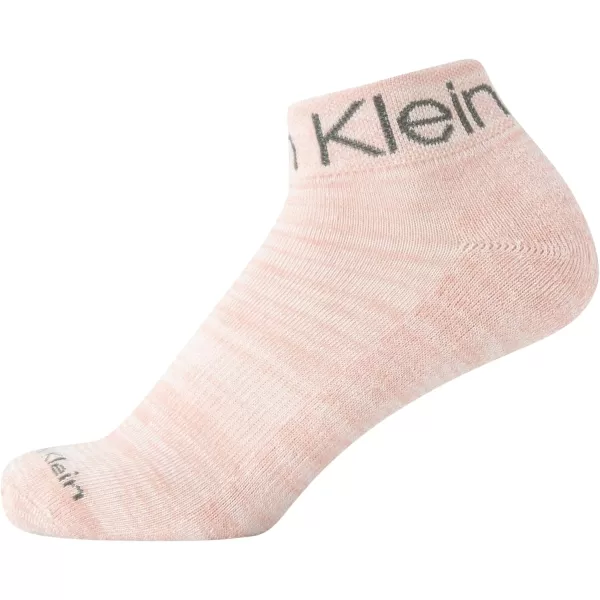 Calvin Klein Girls Socks  Cushion Quarter Cut Ankle Socks 6 PackWhite Multi