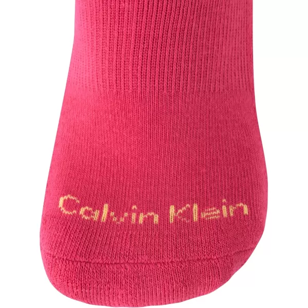 Calvin Klein Girls Socks  Cushion Quarter Cut Ankle Socks 6 PackWhite Stripe Multi