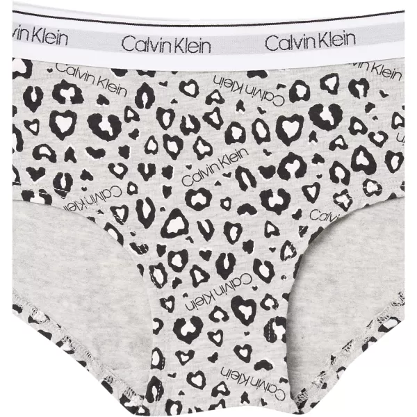 Calvin Klein Girls Soft Cotton Modal Hipster Panty 6 PackLeopard Heather Pink