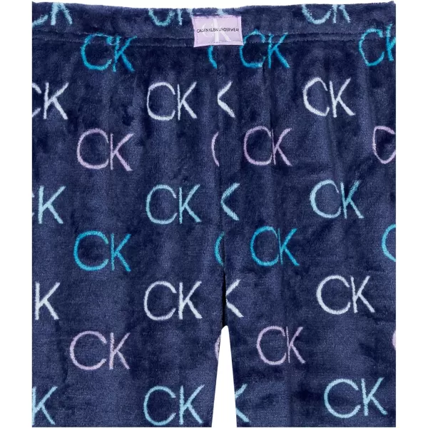 Calvin Klein Girls Super Soft Fleece Pajama Set 2 Piece PjCk Navy Logo