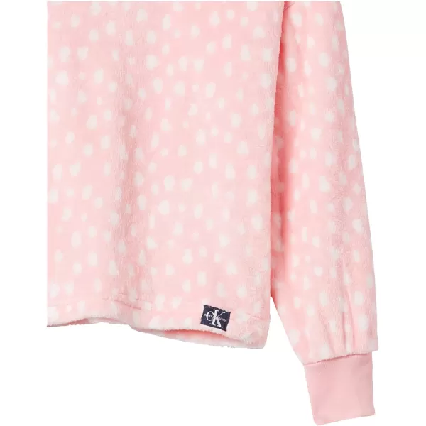 Calvin Klein Girls Super Soft Fleece Pajama Set 2 Piece PjSpotted