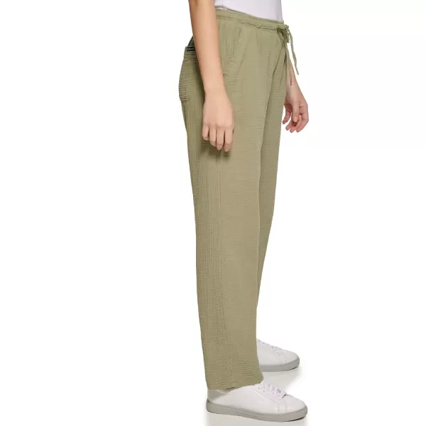 Calvin Klein Jeans Womens Crepe Gauze Straight Leg PantsIvy League