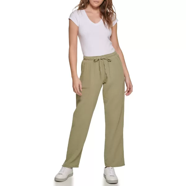 Calvin Klein Jeans Womens Crepe Gauze Straight Leg PantsIvy League