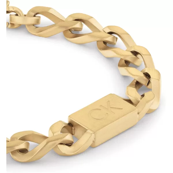 Calvin Klein Jewelry Mens Chain BraceletGold Plated