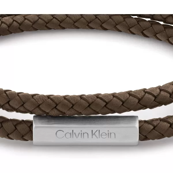 Calvin Klein Jewelry Mens Leather BraceletBrown