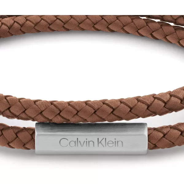 Calvin Klein Jewelry Mens Leather BraceletLight Brown