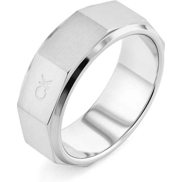 Calvin Klein Jewelry Mens Stainless Steel Faceted Bolt Ring105