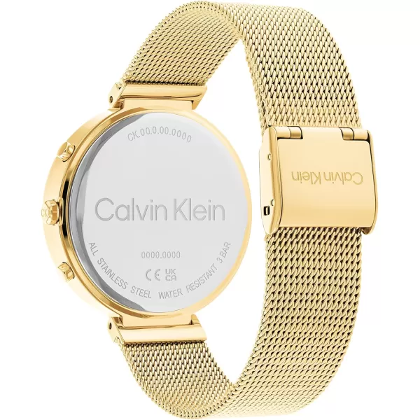 Calvin Klein Ladies Watch Selection Radiant MinimalismBlackGold Plated Multifunction