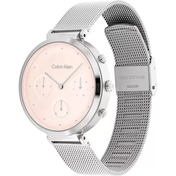 Calvin Klein Ladies Watch Selection Radiant MinimalismBlushSilver Multifunction