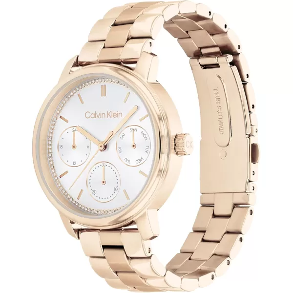 Calvin Klein Ladies Watch Selection Radiant MinimalismCarnation Gold ThreeHand