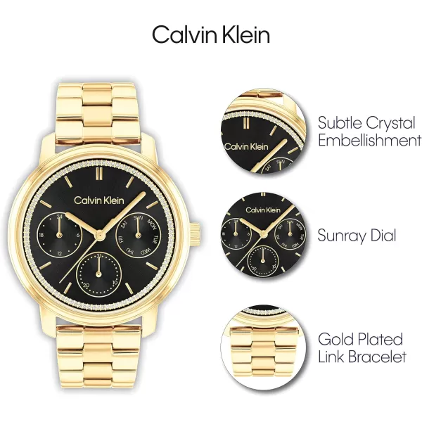 Calvin Klein Ladies Watch Selection Radiant MinimalismGold Plated ThreeHand