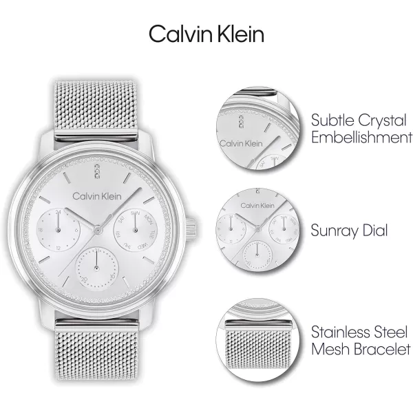 Calvin Klein Ladies Watch Selection Radiant MinimalismSilver ThreeHand