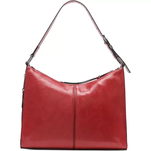 Calvin Klein Max Top Zip Hobo Shoulder BagRuby Red