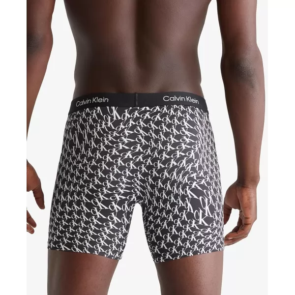 Calvin Klein Mens 1996 Micro Boxer BriefWarped Logo PrintBlack