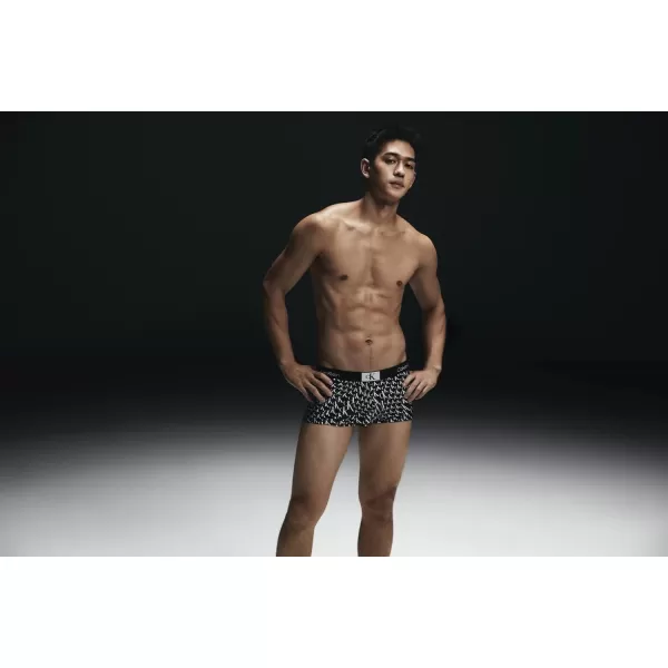 Calvin Klein Mens 1996 Micro Low Rise TrunkWarped Logo PrintBlack